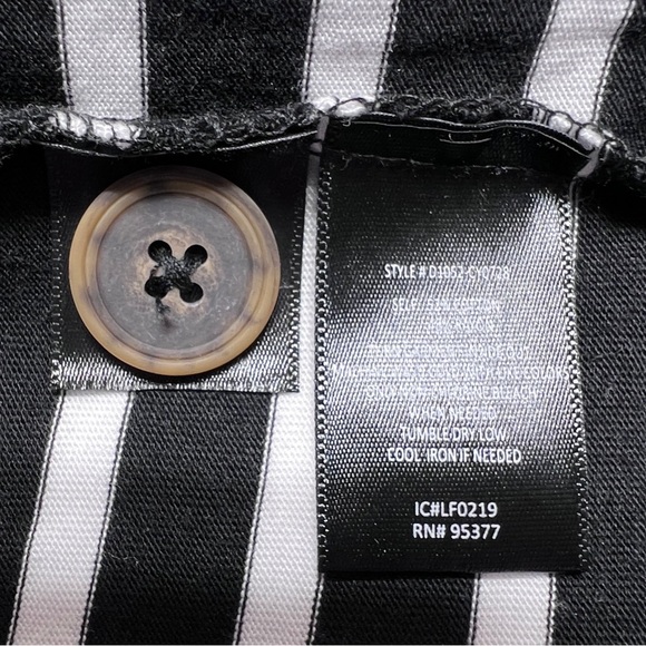 💙💛 Sanctuary Black White Striped Sullivan Henley Scoop Neck T-Shirt Dress - Picture 6 of 11